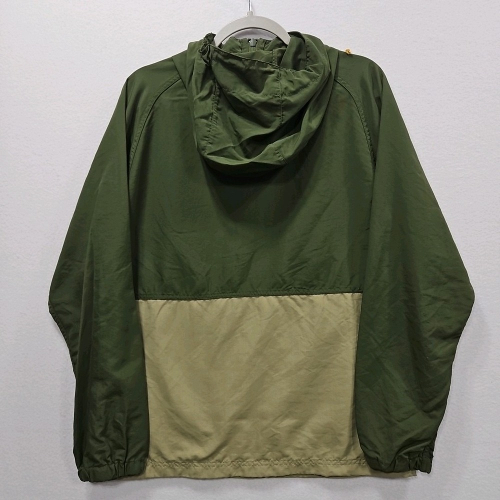 LL Bean Mountain Anorak Windbreaker Small Nylon Hooded‎ Jacket Olive Green Khaki - Picture 2 of 6